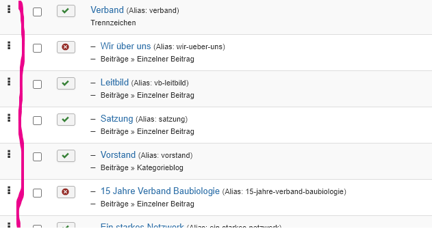 Menü Position Menü Position